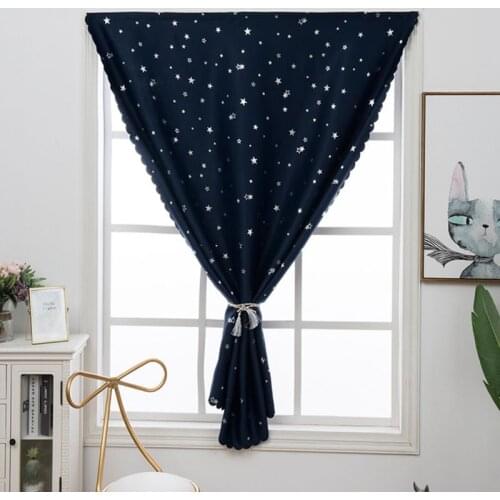 New Star Solid Color Simple Blackout Small Curtain Velcro Letter Paste Non Perforated Curtain 1