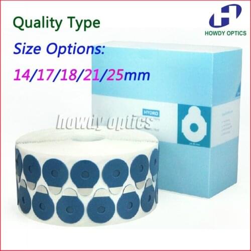 Quality Optical Eyeglasses lens edging adhesive blocking pad accessories Size 14/17/18/21/24mm 1000pcs/roll