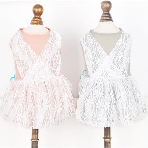 Pet Lace Dress Princes Spring Summer Comfortable And Soft Dog Clothes For Small Dogs Yorkshire Ladies Gauze Skirts Cat Clothing