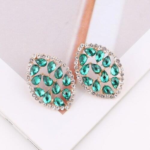 LUBOV Luxury Hyperbole Horse eye Crystal Stud Earrings for Women Rhinestone Big Earings Fashion Jewelry