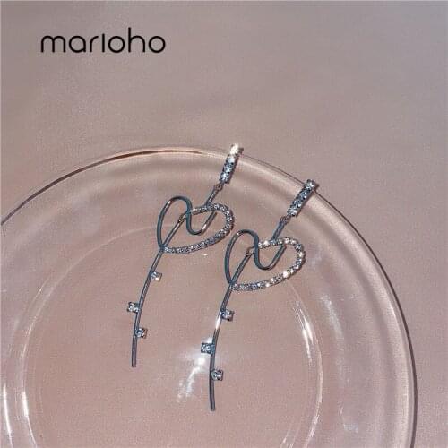 Marioho Love Heart-shaped Atmosphere Earrings 2020 New Trendy Fashion High-end Earrings Female Long Temperament Earrings