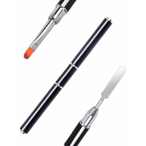 Nail Brush Dual-ended Slice Shape Tool for Nail Tips Extension UV LED Quick Building Acrylic Builder Gel