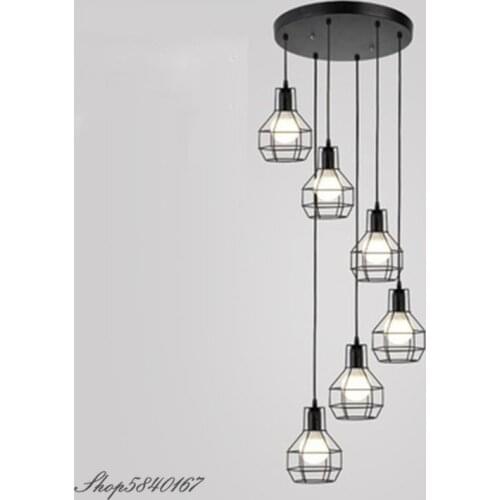 Nordic Retro Pendant Lights for Living Room Loft Foyer Hanging Lamp Home Decor Mini Iron Lamps Pendant Light Fixture Luminaire