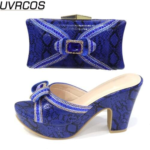 Special Design Italian Mature Style Nigerian Women Shoes and Bag to Match 2021 INS Hot Selling Black Matching Shoes and Bags