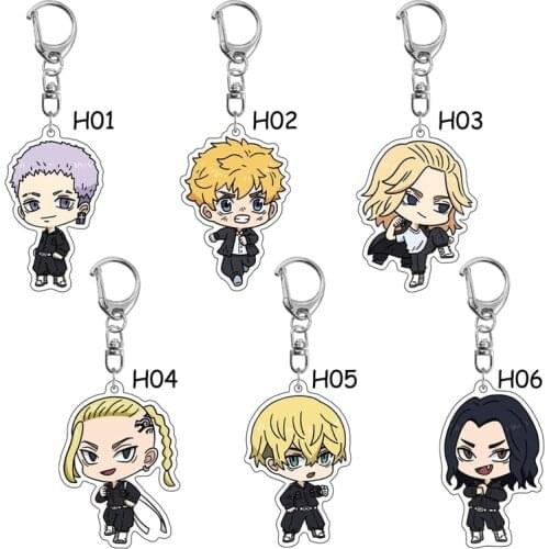 Tokyo Revengers Acrylic Keychain Cartoon Figure Atsushi Chibi Manjiro Ken Takemichi Hinata Pendant Keyring Jewelry Gifts