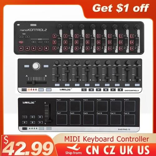 KORG nano KONTROL2 Slim-Line USB Controller Portable MIDI Control Surface MIDI Keyboard Controller & USB Cable MIDI Controller