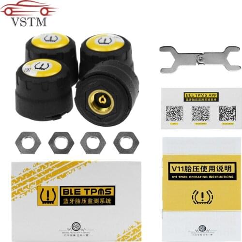 TPMS Bluetooth 4.0 universal external tyre pressure sensor V11 support Android & IOS phone Wireless 4 external Sensors With APP