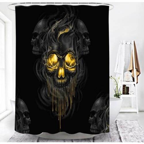 Dark Skull Printed Shower Curtain Family Bathroom Decorative Waterproof and Mildew Resistant Shower Curtain with Hanger