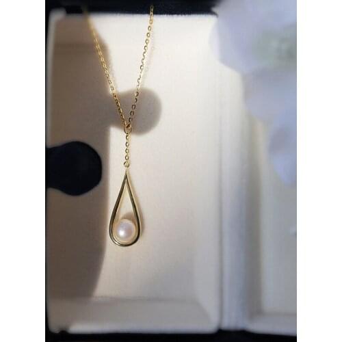 Morivovog 925 Sterling Silver Freshwater Pearl Water Drop Pendant Necklace for Women French Luxury Necklace Designer Jewelry 925