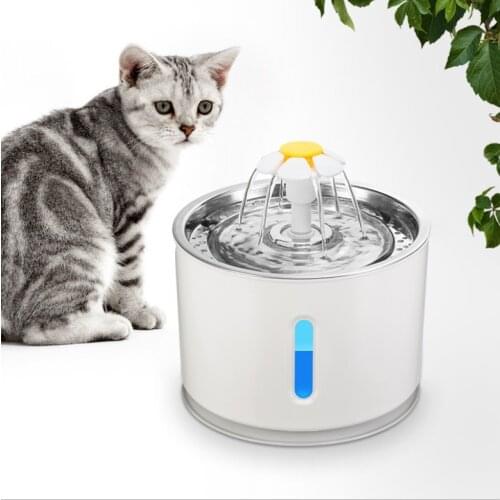 2.4 L Automatic Cat Fountain Pet Drinking Water Dispenser Electric LED Dog Drinking Fountain Cat Feeder Drink Filter USB Powered
