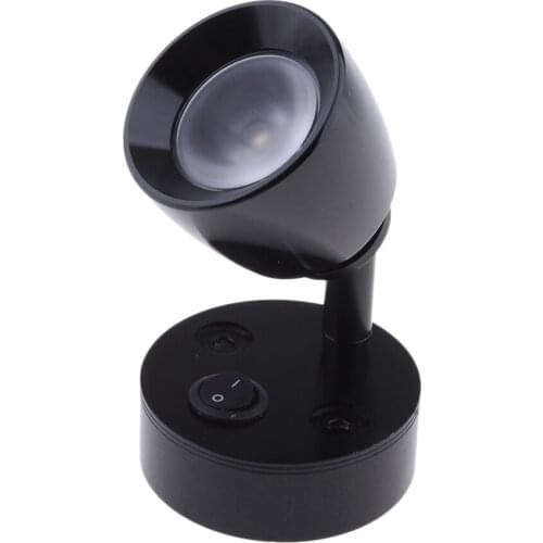 2pcs 3W 12V LED Reading Light Bed Side Lamp Wall Sconce for Home RV Camper Boat Motorhome Room - Black