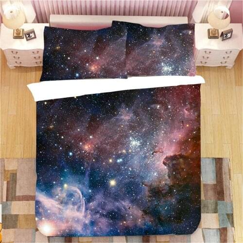 3D Bedding Sets Euro Double Queen King Duvet Cover Set Blanket Quilt Cover 3Pcs Bed set Starry Galaxy Planet