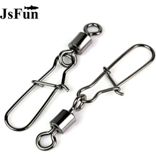 40Pcs Fishing Connector Accessories 2#-14# Pin Bearing Rolling Swivel Stainless Steel Snap Fishhook Lure Tackle PJ274