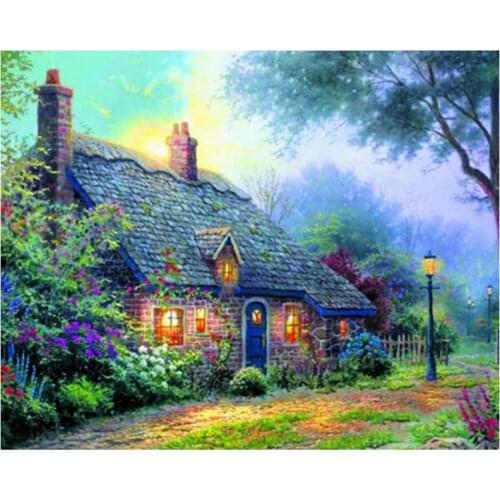5d diy diamond painting full square house wall art diamond embroidery crystal rhinestone pasted scenery home decor resin crafts