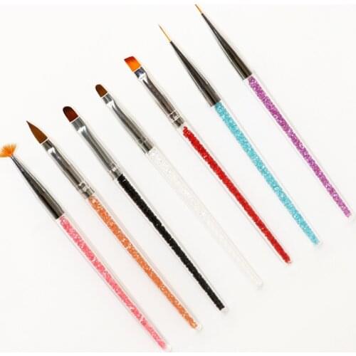 7pcs Nail Brush Set Dotting Painting Dotting Painting Gel Polish Crystal Brushes Tools Nail Art Brush For Nail Liner Painting