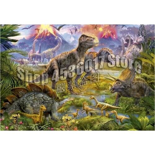 Diamond Mosaic Dinosaur Gathering Full Square Diy Diamond Painting animals Diamond Embroidery Home Decoration Cross Stitch Kit