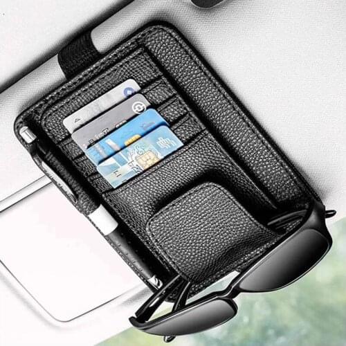 Car Sun Visor Organizer Pouch Bag Storage Holder For Mitsubishi ASX Outlander Pajero KIA RIO Ford Focus Hyundai IX35 Solaris