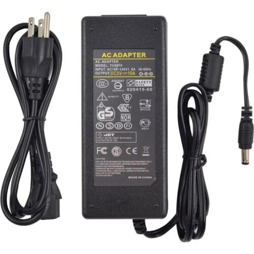 5V 10A 50W LED Power Supply LED Adapter For WS2812B WS2801 APA102 SK9822 5050 RGB LED Strip Light with plug