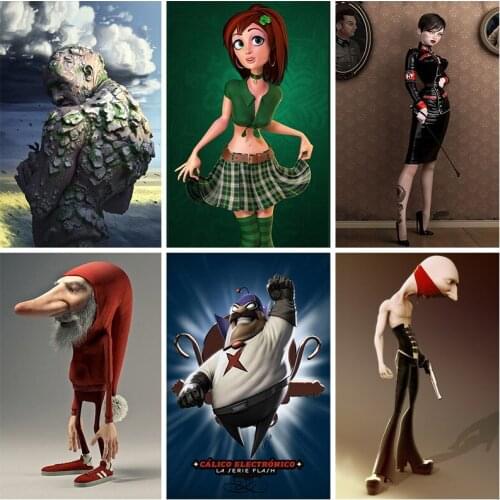 Europe Cartoon Fantasy Full Square Drill 5D Diamond Painting Round Drill Home Decoration Resin Bead 3D Embroidery Character Kits