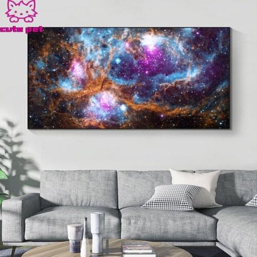 New diamond Nebula space, colored clouds, stars embroidery mosaic diamond paintings full square round drill stitch cross