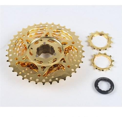 SUNSHINE MTB Mountain Bike Cassette Freewheel 10 Speed 11-36T High Tension Steel Nichrome Gold Flywheel Bicycle Parts