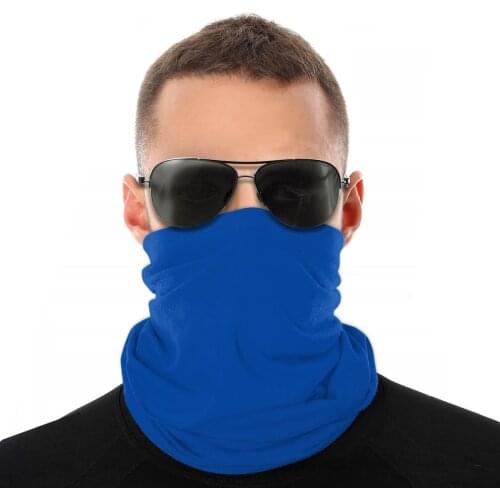 Cobalt Blue Scarf Half Face Mask Unisex Fashion Tube Mask Seamless Bandanas Polyester Headwear Outdoor Hiking