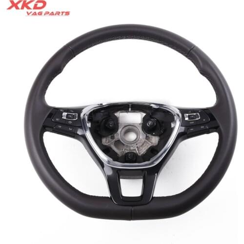 Leather Black Multi-Function Steering Wheel With Cruise Control For V-W Je-tta Passat 5TA419091 5NN419091AL 5TA419091AM
