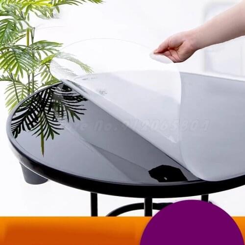 100*200cm Round Table Round Tablecloth Waterproof Oil-Proof Transparent Tpu-Ph No Wash Soft Home Anti-Scalding Protective Film