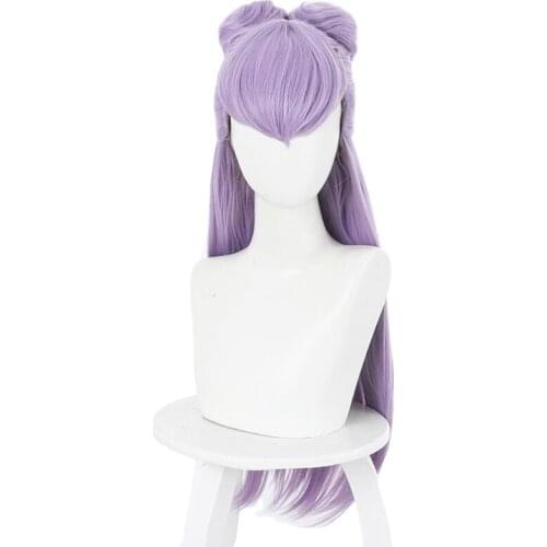 LOL Wig KDA Baddest Evelynn Cosplay Wigs LOL KDA Cosplay Long Purple Wigs With Buns Heat Resistant Synthetic Hair Game Cos CS437