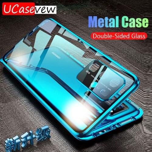 Magnetic Phone Case for Huawei P40 P30 Pro P30 Lite Two-Sided Tempered Glass Protection Cases Mate 30 Honor 20 8X 9X Back Cover