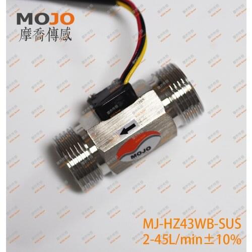 MJ-HZ43WB-SUS SUS304 DN20 G3/4'' Hall Effect Liquid Water Flow Sensor Switch Flow Meter 10pcs/lots
