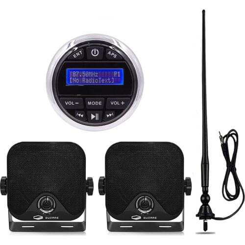 Marine Radio Bluetooth Stereo Audio System DAB+ FM AM Receiver+4" Waterproof Marine Speaker+Antenna For ATV RV Yacht Motorcycle