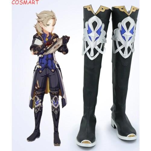[Customize] Game Genshin Impact Albedo Boots Halloween Cosplay Shoes 2021 New