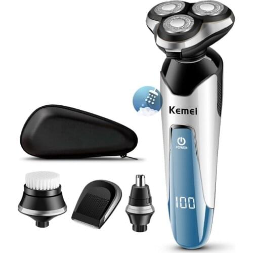 4in1 grooming kit Shaver Rechargeable Electric Razor wet dry Facial Electric Shaver For Men beard shaving machine+travel bag