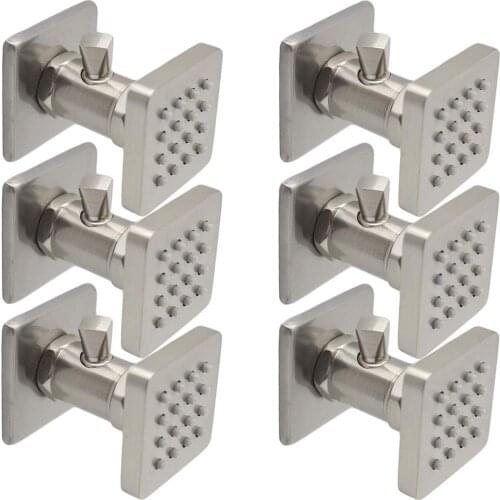 Showerhead Heavy Solid BRASS Shower Body Spray Massage Nozzle Jet Wall Mount with"OFF"position, Great Water Pressure(4 or 6 pcs