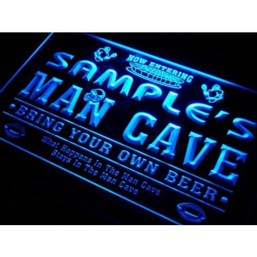 Qa-tm Name Personalized Custom Man Cave Football Bar Beer Neon Light Signs with On/Off Switch 7 Colors 4 Sizes