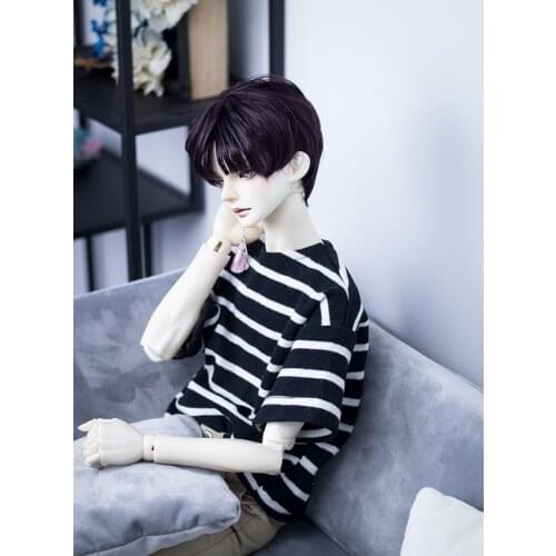 BJD doll clothes suitable for uncle 1/3 SDsizefashion round collar stripes on a variety of color NanWa short-sleeved doll access