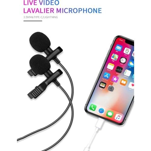 Lavalier Lapel Microphone Omnidirectional Mic For Recording YouTube Vlogging Microphone Home Audio And Video Equipment