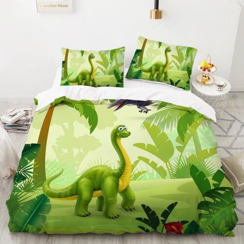 Cartoon bedding double bed Duvet cover 140x200 Bed linen set Bedding for Baby children Boy Bed Set Dinosaur jurassic park
