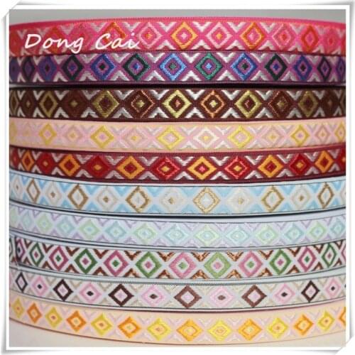 Seller Recommend 13MM 20yards/lot Colorful ethnic ribbon Argyle jacquard woven webbing Portable aslant backpack Glass handicraft