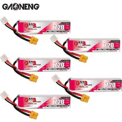 GNB 720mAh 2S 100C 7.6V HV XT30 Plug Lipo Battery Connector for RC FPV Racing Drone Whoop Frame Kit Tinywhoop Spare Parts