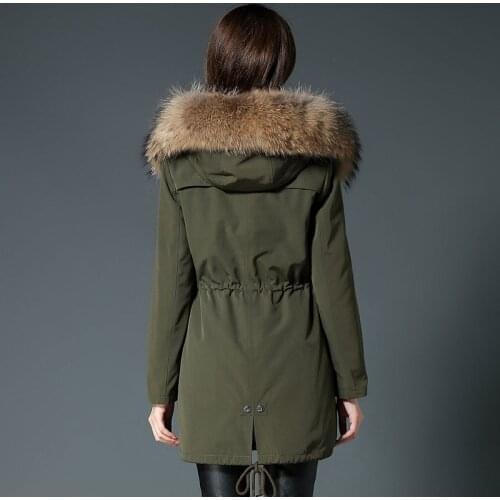 Rex Rabbit Raccoon Collar Winter Coat Real Fur Parka for Women Clothes 2020 D2301 YY237