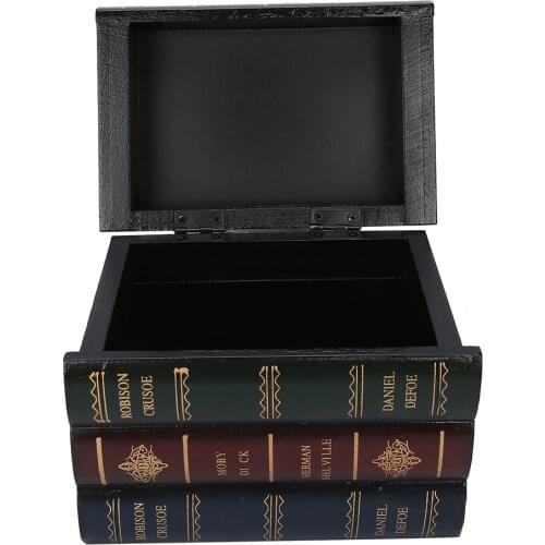 Retro Book Shaped Box Home Decoration Props Office Bookcase Ornaments Jewelry Storage Holder Case Gift