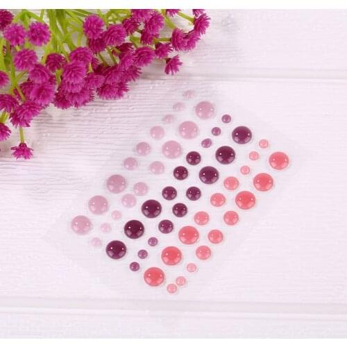 Various Pink-color Sugar Sprinkles Self-adhesive Enamel Dots Resin Sticker For DIY Scrapbooking Photo Album Cards Crafts Decor
