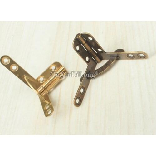 DHL Shipping 200PCS Pure Brass Jewelry Box Support Foldable Hinges Display DIY Wooden Box Cases Humidor Hinges w Screws