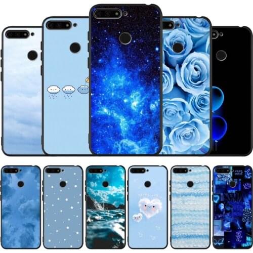 Blue black Silicone Phone Case For honor 30 20 Pro 8 8X 9 10 20 Lite Mate 10 20 30 Lite Pro cover
