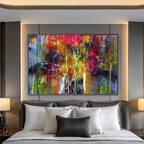 Modern Wall Canvas Art Poster and Print Colorful Abstract Art Painting on Canvas Picture for Living Room Home Decoration