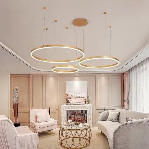 Postmodern LED Circle DIY Chandelier Light Fixtures for Home Living Room Shop Restaurant Decoration 110v 220v