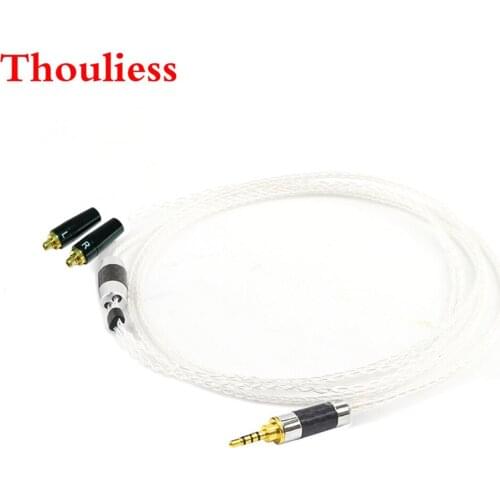 Thouliess HIFI DIY 2.5/3.5/4.4mm Balanced Single Crystal Silver Headphone Upgrade Cable for A-K-G N5005 N30 N40 Earphones