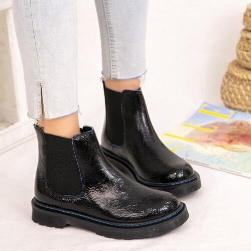 Tonar Jacop Black Patent Leather Navy Blue Detailed Women Boat Wheel New Season Trend Stylish and Comfortable